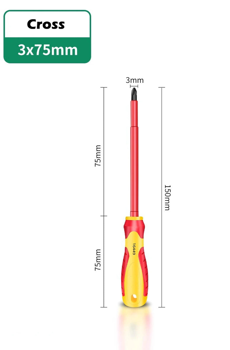Insulated Screwdriver Slotted Cross Screwdrivers Phillips Flat Driver Electrician'S Professional Maintenance Tools Hand Tool