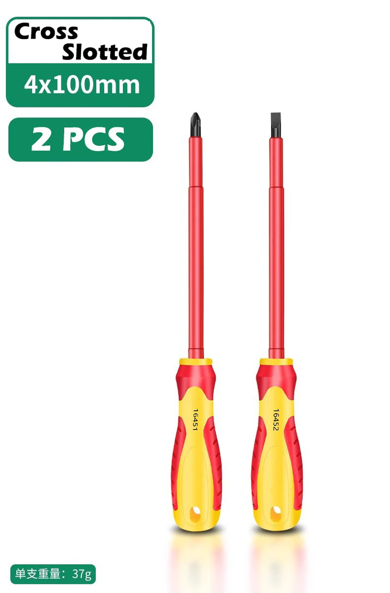 Insulated Screwdriver Slotted Cross Screwdrivers Phillips Flat Driver Electrician'S Professional Maintenance Tools Hand Tool