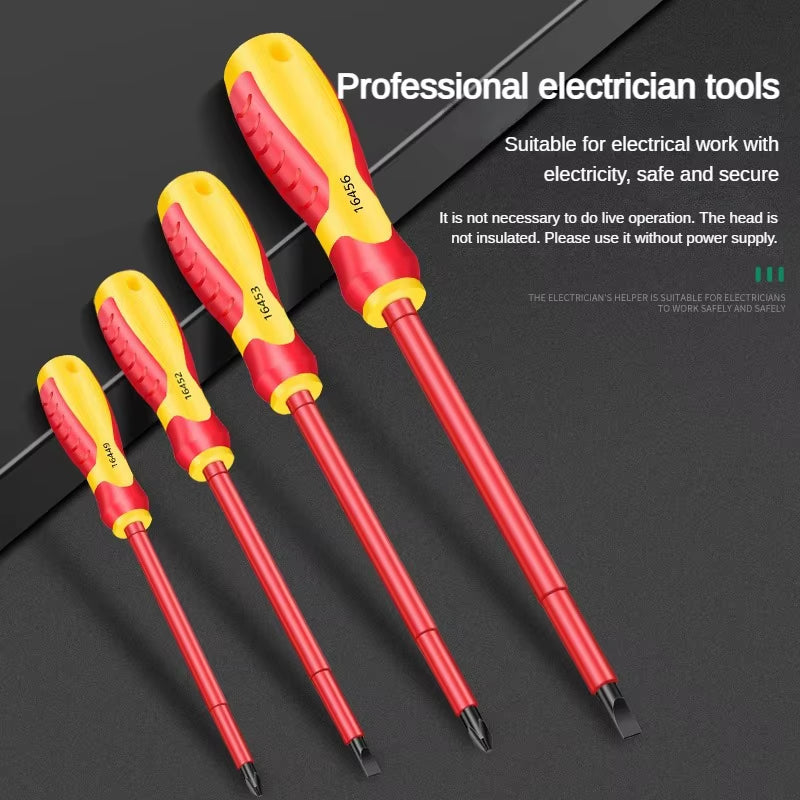 Insulated Screwdriver Slotted Cross Screwdrivers Phillips Flat Driver Electrician'S Professional Maintenance Tools Hand Tool