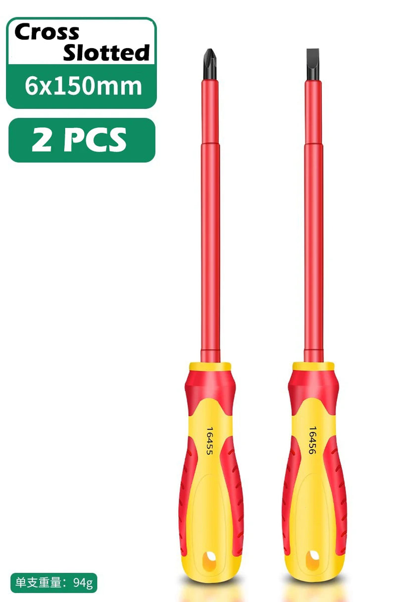 Insulated Screwdriver Slotted Cross Screwdrivers Phillips Flat Driver Electrician'S Professional Maintenance Tools Hand Tool